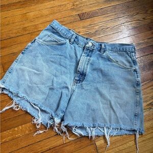 Vintage Wrangler Light Blue Frayed Jean Shorts
